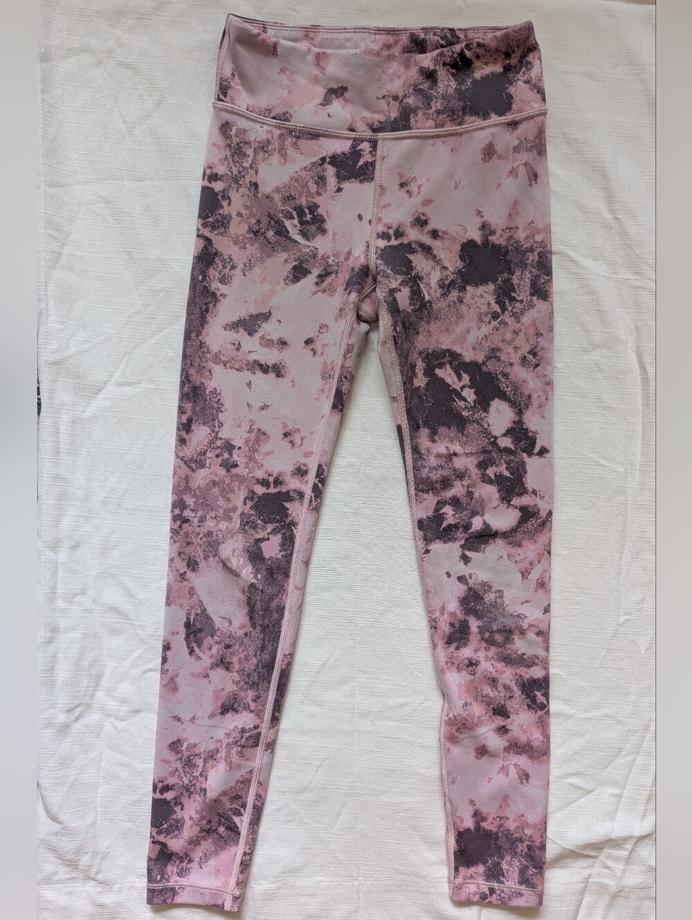 Athleta Girl Pink and Black Marble High-Rise Leggings - L/12